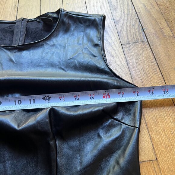 House Of Harlow 1960 Size L Vamp Black Faux Leather Sleeveless Slit Midi Dress - Picture 5 of 16